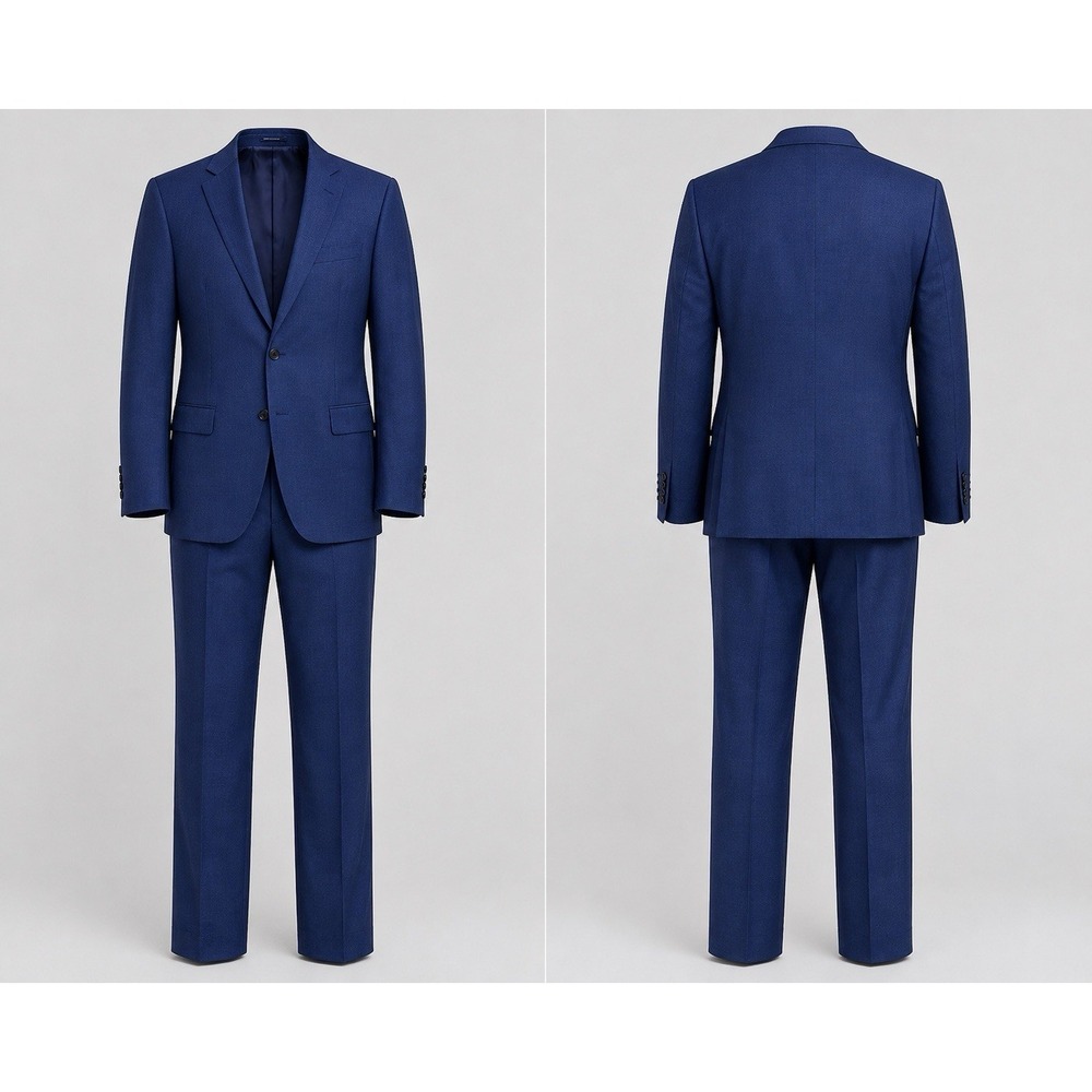 Stafford Suit Mens 44R Blue Solid 2 Button Wool Blend Pants 36x30 EXCELLENT